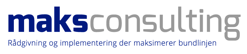 maksconsulting logo med tekst rådgivning og implementering der maksimerer bundlinjen